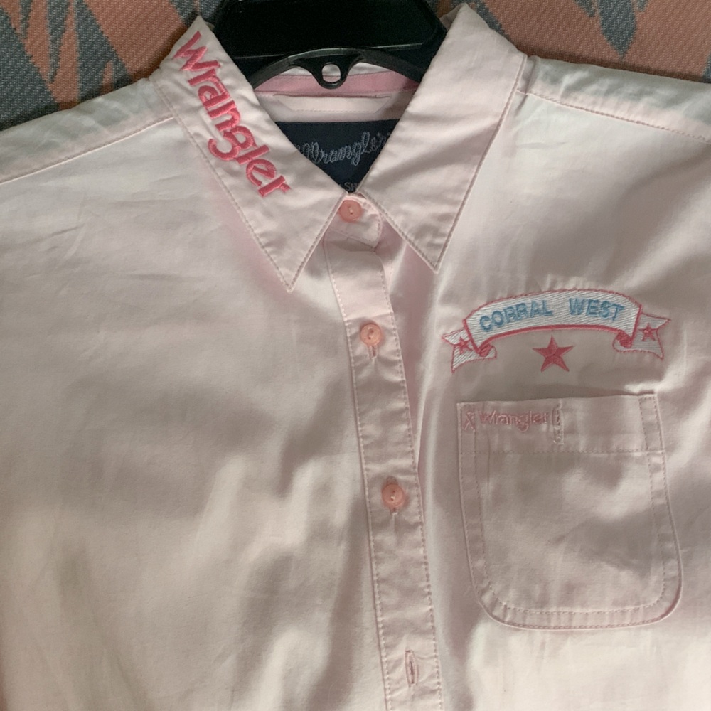Wrangler pink Oxford cloth children’s shirt. Size-S